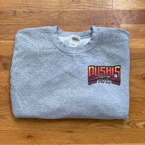 pushis racing vintage gray crew sweatshirt